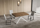 Tavolo Allungabile 140-400x90x74 cm Niket Noce Gambe Bianche