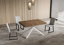 Tavolo Allungabile 140-400x90x74 cm Niket Noce Gambe Bianche