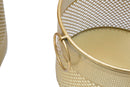 Porta Vasi Cage Tris Ø40x34-35x28-30x22 cm in Ferro Oro e Multicolor