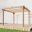 Pergola da Giardino 3x3 m con Supporti Triangolari e 5 Travi in Legno di Abete Colore Legno      