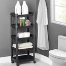Carrello Salvaspazio Cucina Bagno Scaffale Portaoggetti Multiuso Nero 5 Ripiani