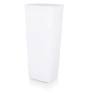 Vaso Quadrato Luminoso da Giardino Solare Autoricaricabile 45x45x102 cm in Polietilene Sined Solar 102 Bianco