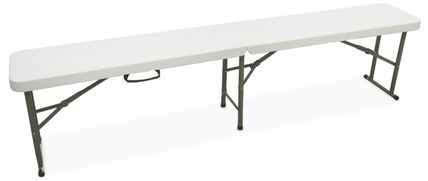 Set mit 2 Klappbänken für die Gastronomie aus Stahl und weißem Soriani-Kunststoff prezzo