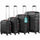 Set 4 Valigie Rigide Trolley Easy Roll Bagaglio a Mano e Stiva da Viaggio in ABS Nero