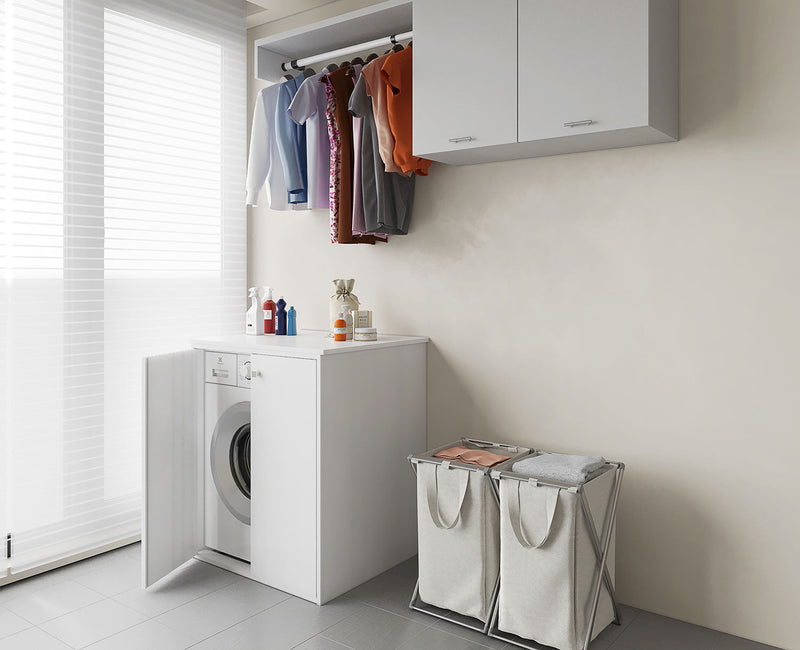 Coprilavatrice da Esterno in PVC 70x60x94cm 2 Ante Forlani Laundry Bianco