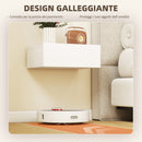 Set di 2 Comodini Sospesi Moderni 40x30x15 cm con Cassetto in Legno Bianco      