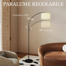 Lampada da Terra LED Regolabile con Telecomando con Timer 1H e Girevole in Metallo Nero  