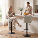 Set 2 Sgabelli Bar Girevoli Regolabili 47x53x90-110 cm con Base in Metallo e Schienale Bianco Crema      