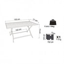 Tavolo Alabama 130x77x73 h cm in Alluminio Bianco