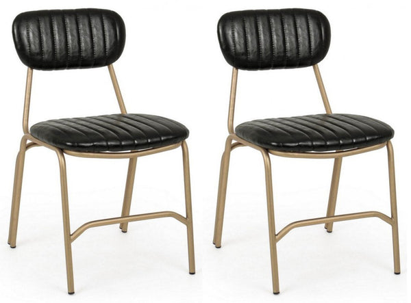 Set 2 Sedie 44x55x80h cm Addy Nero sconto