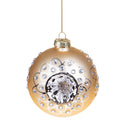 Set 8 Palline Decorative per Albero di Natale Double Hole 10 cm Oro/Silver