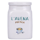 Barattolo Avena 9,5x9,5x14,5 cm in New Bone China VdE Tivoli 1996 Le Travisate Bianco