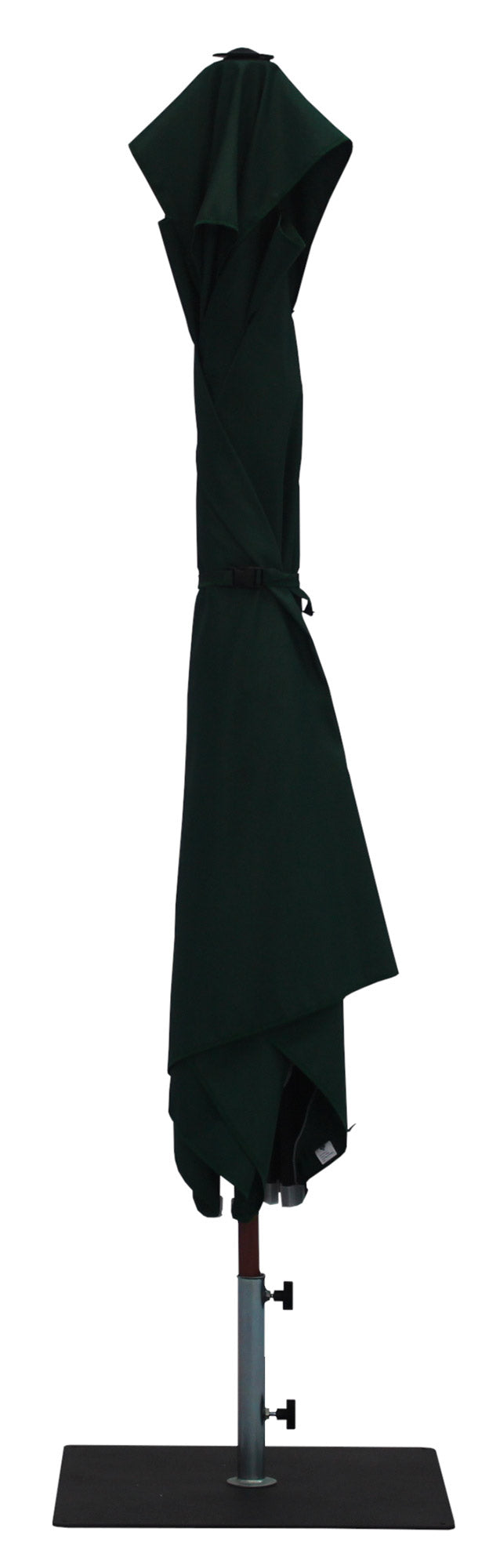 Ombrellone da Giardino 3x2 m Palo Ø38 mm in Alluminio Effetto Legno Tessuto Poliestere Trend Wood Verde