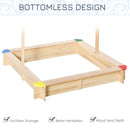 Sabbiera da Esterno con Tettuccio Parasole 120x120x120 cm in Legno Blu