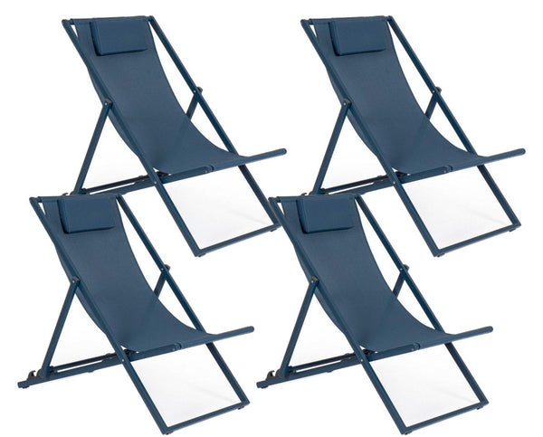 prezzo Set 4 Sdraio Pieghevoli Taylor Blu Navy Taylor Blu Navy
