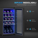 Cantinetta Vino Refrigerata per 15 Bottiglie Capacità 44L con Controllo Temperatura Nero    