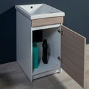 Mobile Lavatoio in Ceramica 1 Anta e Strofinatoio Integrato 45x50x86A cm Grigio Cemento