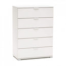Mobiletto 5 Cassetti Bianca 75x38x103 h cm in Truciolare bilaminato Bianco