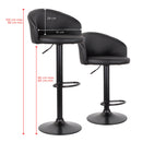 Set 2 Sgabelli 51x44x60/80 cm in Similpelle Base Nera Nero