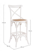 Sgabello Bar Cross Bianco in Legno