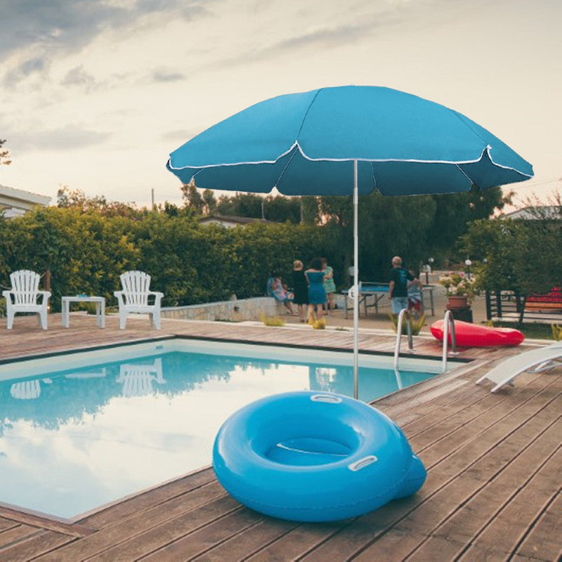 Ombrellone da Giardino Ø170 cm in metallo  telo in nylon Azzurro