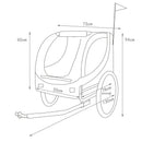 Rimorchio per Animali Domestici Pieghevole da Bicicletta 130x90x110 cm Bianco e Nero 