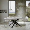 Tavolo Allungabile 200-304x90x77 cm Volantis Bianco Frassino Telaio Antracite 