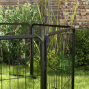 Recinto per Cani a 8 Pezzi Modulabili per Interno ed Esterno 80x60 cm in Acciaio  Nero