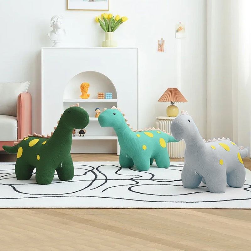Sedia Poltrona per Bambini a Forma di Dinosauro 90x30x50 cm con Seduta Morbida Verde Chiaro