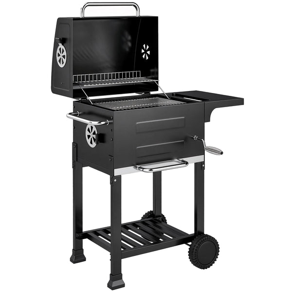 online Barbecue a Carbone 75x59x94 cm con Termometro e Griglia di Cottura in Acciaio inox 304 Nero