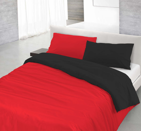 acquista Bettbezug mit Tasche und Kissenbezügen Doubleface Rot/Schwarz