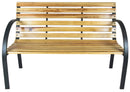 Panchina 2 Posti da Giardino 120x62x82 cm in Acciaio e Legno di Abete
