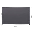 Tenda Laterale Frangivista da Giardino 3x1,60m in Alluminio e Tessuto  Grigio