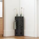 Portaombrelli Moderno Gatto 15,5x15,5x49 cm con Raccogligocce e Ganci in Metallo Nero      