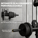 Lat Machine da Parete 62x60x200 cm con Pulegge Regolabili Stazione a Cavi con Pulldown e Carico Pesi Regolabile in Acciaio Nero      