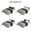 Set Lenzuola Matrimoniale Sopra Sotto e Federe Double Face Verde Oliva/Grigio Chiaro