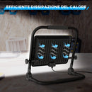 Faretto LED da Esterno IP65 35x20x32 cm da 6500k con Testa Girevole e Supporto Nero  
