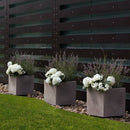 Vaso 50x50 cm in Resina Arkema Iris Vase Dove Grey