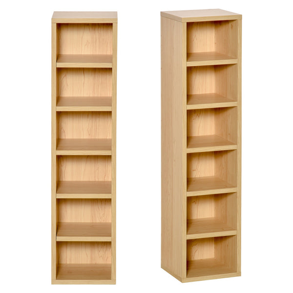 prezzo Set 2 Bücherregale Schränke 6 Regale aus MDF-Holz 21x19,2x88,3 cm