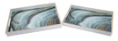 Svuota Tasche Bianco Marble Coppia 40x30x4-35x25x3,5 cm Plastica Bianco e Multicolor