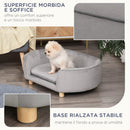 Cuccia Divano per Cani e Gatti Taglia Piccola 86x55x33 cm Grigio Chiaro 