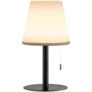 Lampada da Tavolo Ø16,5x30 cm con Luce RGB Senza Fili Ricaricabile Portatile per Interni ed Esterni Bianco e Nero