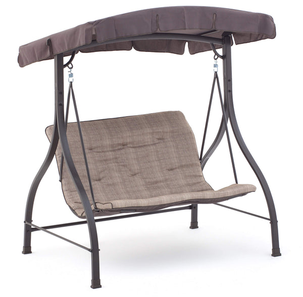 Gartenschaukel 2 Sitze 160 x 112 x 163 cm in Iron und Haiti Beige Polyester prezzo