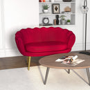 Divano 2 Posti 130x77x77 cm in Velluto Rosso Scuro  