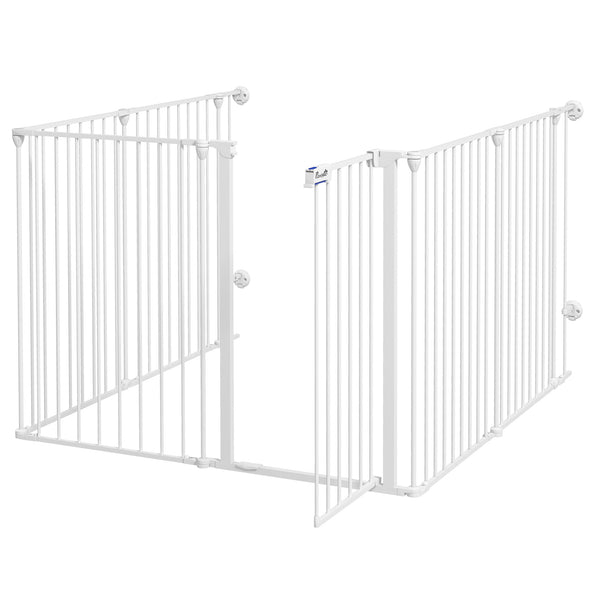 Cancelletto di Sicurezza per Animali Domestici 123x102x90 cm in Metallo e Plastica Bianco sconto