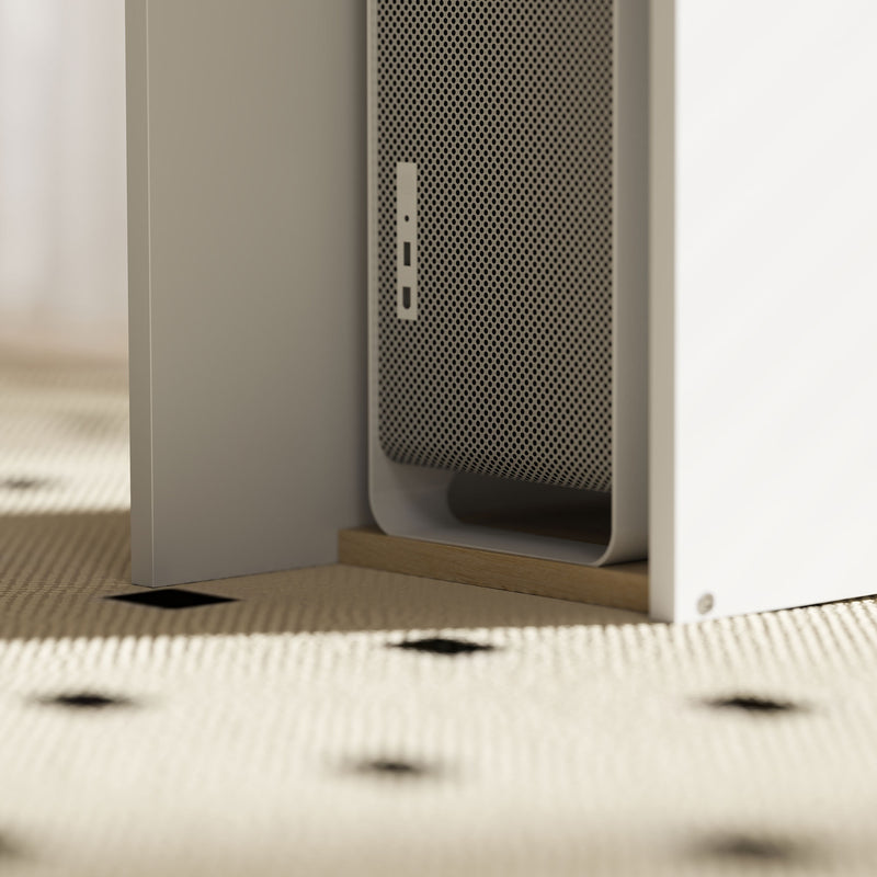 Scrivania per Computer Moderna 113x45x138.5 cm con Libreria e Porta CPU Rovere  