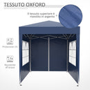 Gazebo Pieghevole Pop Up 2x2m in Poliestere e Acciaio Blu