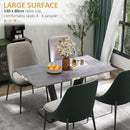 Tavolo da Pranzo per 4-6 persone 140x80x76 cm Piano Effetto Marmo