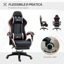 Sedia da Gaming Ergonomica 65x65x121-129 cm in Similpelle Rosa e Nero