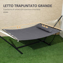 Amaca da Giardino Portatile 368x93x110 cm con Cuscino Integrato Grigio Scuro   